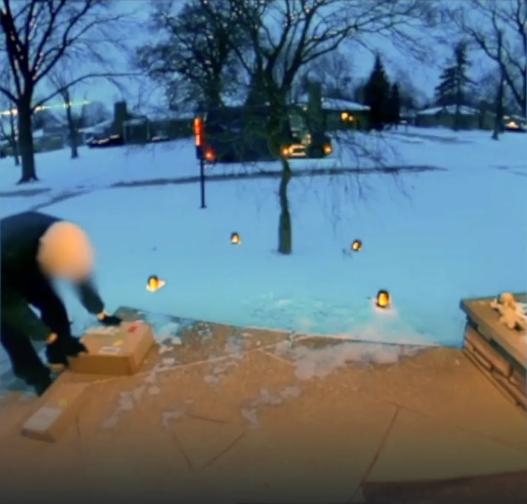 After scanning all the packages at the doorstep, the driver walked away but not until he made one last jab of the residents.