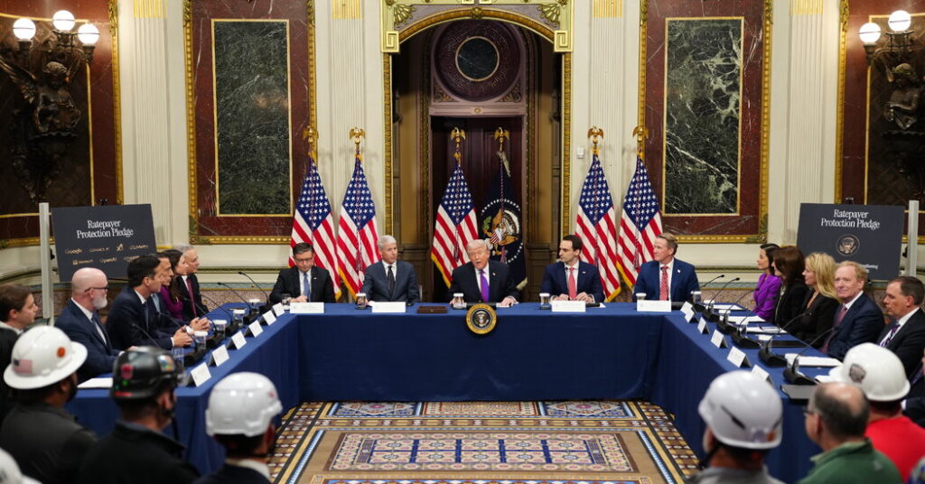 Trump Announces A.I. Industry Pledge to Pay for Power