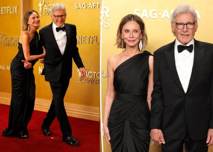 Harrison Ford and wife Calista Flockhart share rare red carpet moment at SAG Actor Awards 2026
