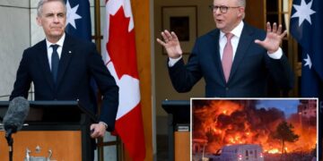Canada and Australia leaders urge war de-escalation, but agree Iran can’t get nuclear weapons