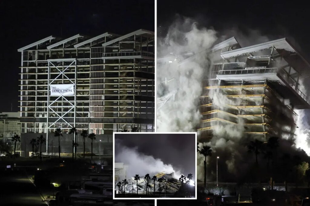 Locals lament as Las Vegas hotel-casino that closed during COVID is demolished
