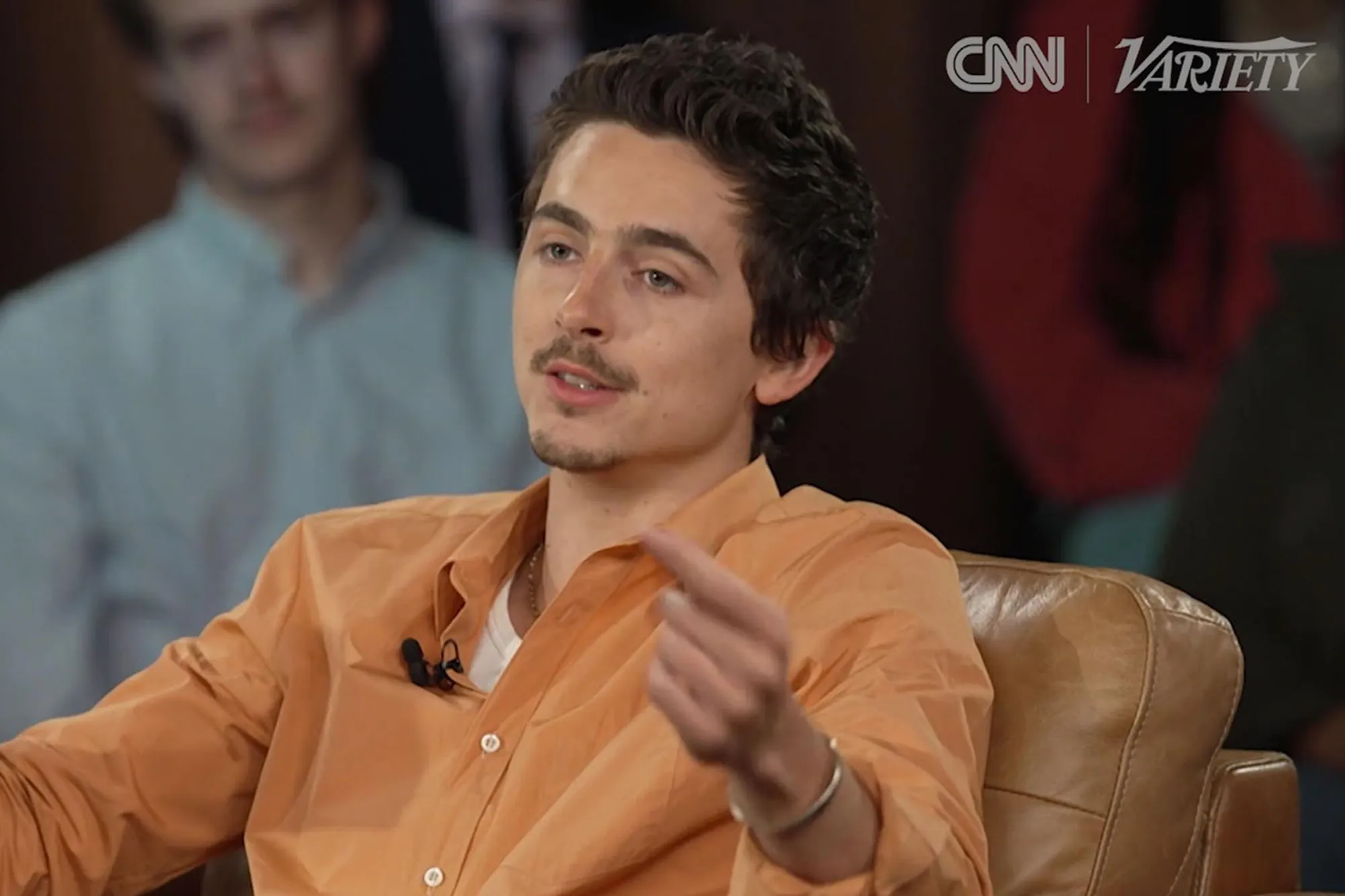 Timothée Chalamet, pictured during a live conversation with Matthew McConaughey last month, said that 