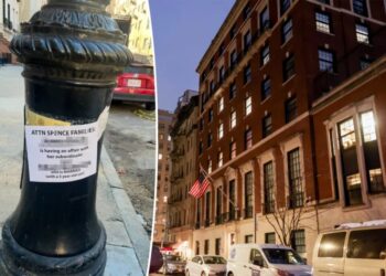 School pick-up scandal as poster campaign reveals alleged affair between staffers at ritzy Spence