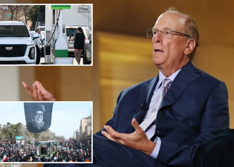 BlackRock CEO Larry Fink says Iran war will not derail economy despite surging gas prices