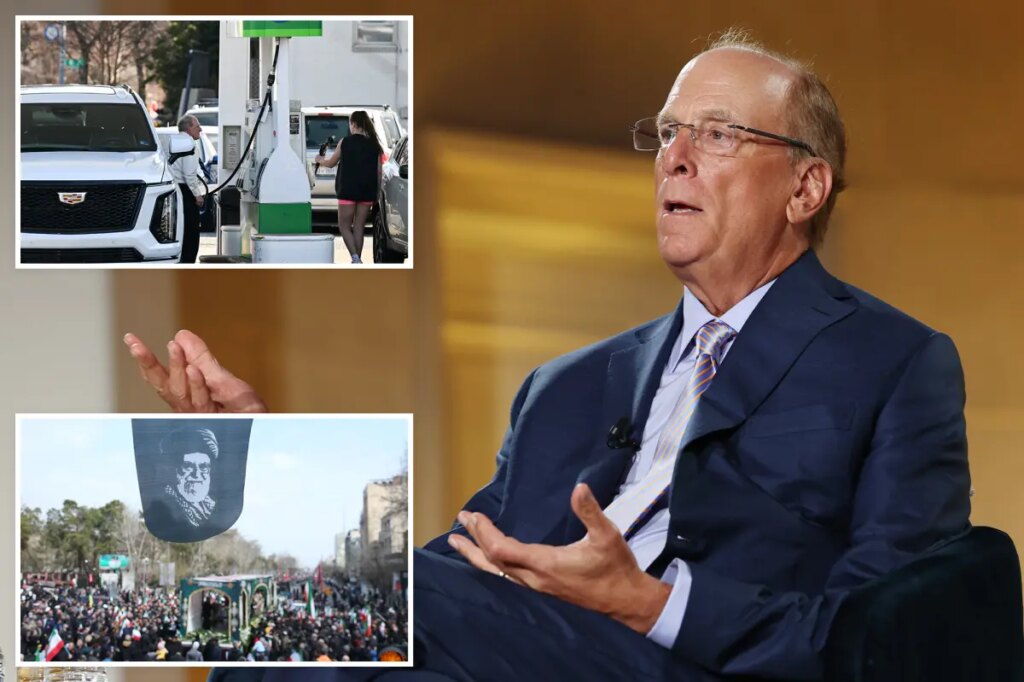 BlackRock CEO Larry Fink says Iran war will not derail economy despite surging gas prices