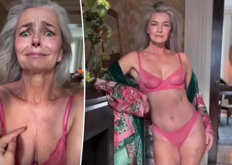 Paulina Porizkova, 60, models pink lingerie while addressing ‘smoke and mirrors’ of social media
