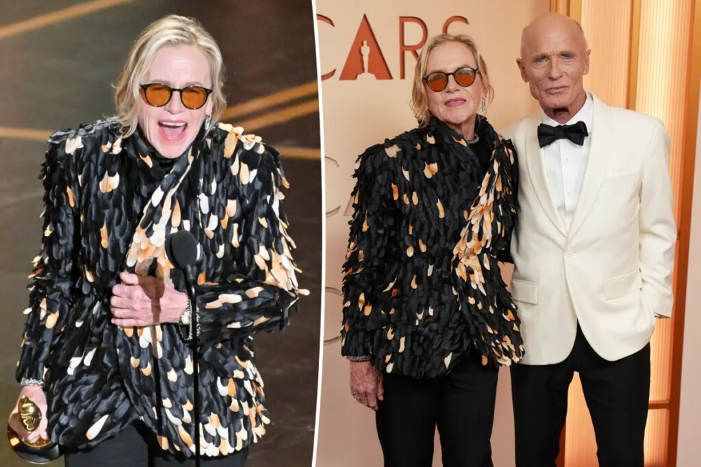 Amy Madigan gushes over husband Ed Harris in Oscars 2026 speech after ‘Weapons’ win