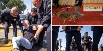 Huge show of force at the Oscars as cops dominate Hollywood amid terror threat