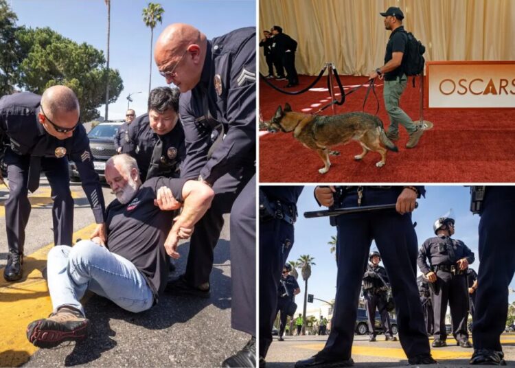 Huge show of force at the Oscars as cops dominate Hollywood amid terror threat