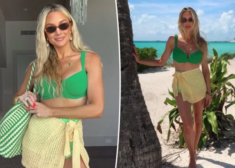 Brittany Aldean shows off green bikini in spring break beach photos with family