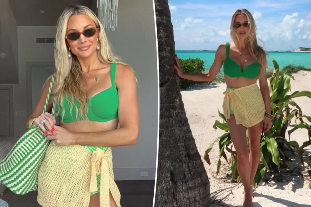 Brittany Aldean shows off green bikini in spring break beach photos with family