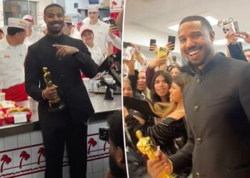 Michael B. Jordan swarmed at In-N-Out as he celebrates Oscars 2026 win