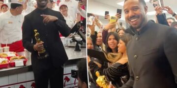 Michael B. Jordan swarmed at In-N-Out as he celebrates Oscars 2026 win