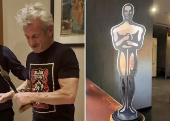 Sean Penn awarded ‘Oscar’ forged from war-damaged train in Ukraine— after skipping ceremony