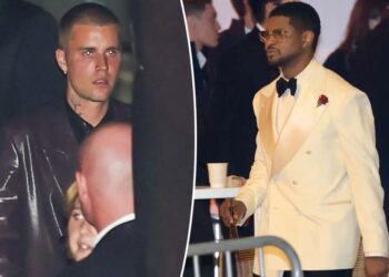 Usher claps back at claim he and Justin Bieber got into ‘heated exchange’ at Oscars party
