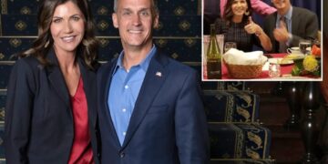 Kristi Noem, Corey Lewandowski mocked by pols on both sides of aisle at DC Gridiron dinner: ‘Safe word — pardon’  