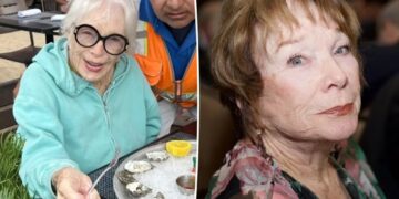Shirley MacLaine, 91, enjoys oysters and a beer for lunch in Malibu