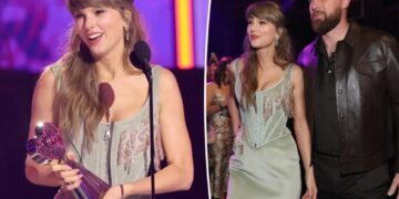 Taylor Swift shouts out Travis Kelce at iHeartRadio Music Awards, saying he makes her feel ‘happy and confident and free’