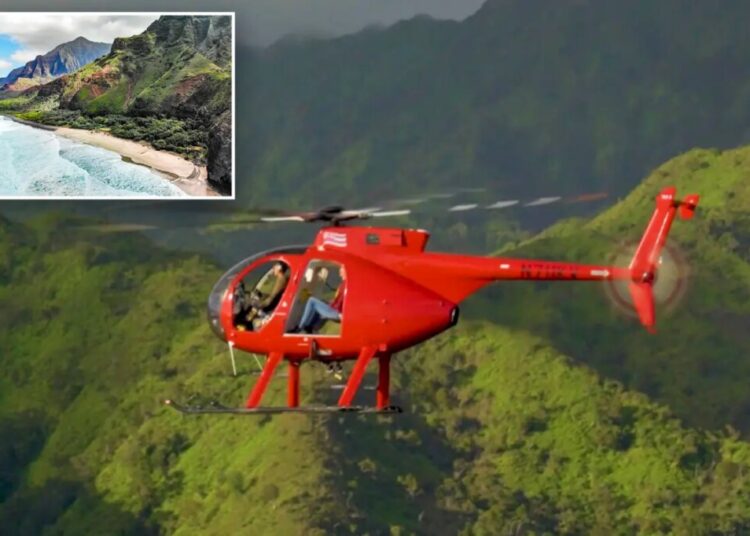 3 killed, 2 injured in tour helicopter crash on Hawaiian island of Kauai