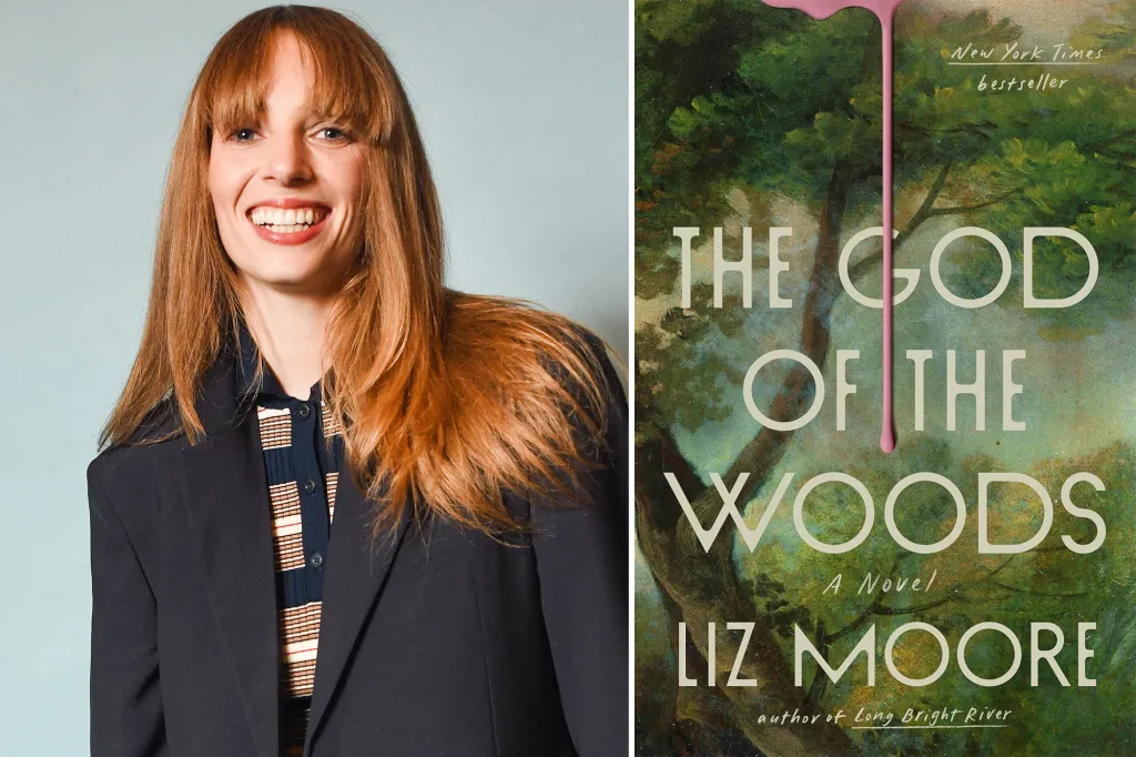 Collage of author Liz Moore and the cover of her book,