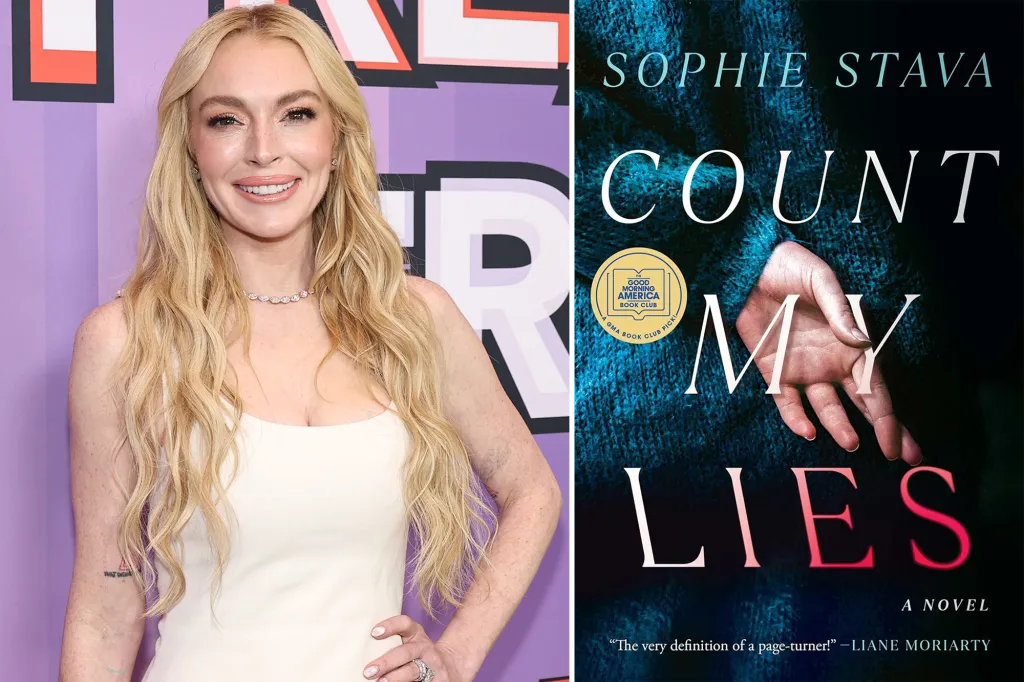 Collage of Lindsay Lohan and the book cover for