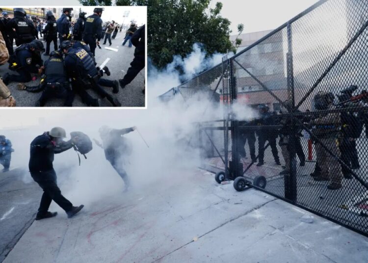 Shocking scenes in DTLA as anti-Trump agitators descend on federal building
