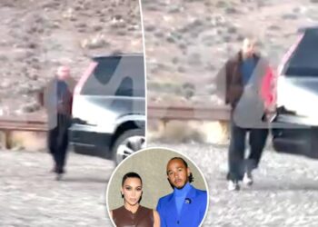Kim Kardashian and Lewis Hamilton watch the desert sunset during romantic Arizona trip