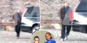 Kim Kardashian and Lewis Hamilton watch the desert sunset during romantic Arizona trip