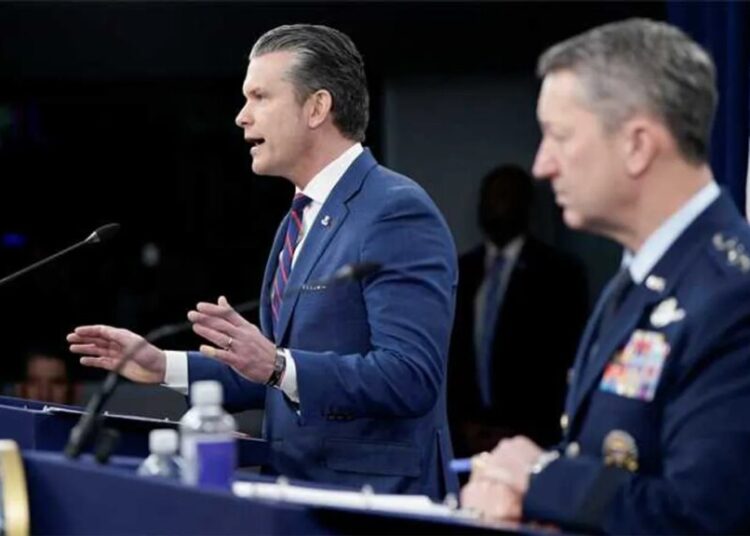 Pete Hegseth snarls at reporter’s ‘gotcha question’ when pressed on Iran war endgame