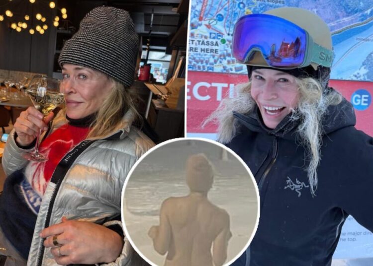 Chelsea Handler wears nothing but a beanie cap during 51st birthday romp in the Arctic Circle