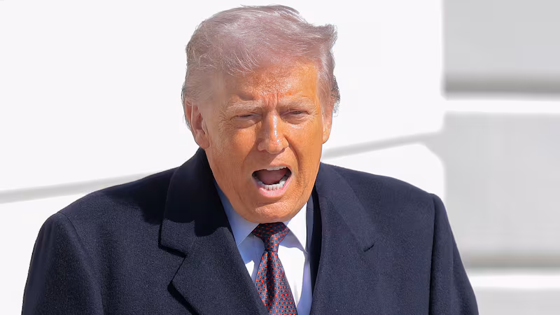 U.S. President Donald Trump departs the White House alongside White House Press Secretary Karoline Leavitt (L) and boards Marine One on the South Lawn on February 27, 2026 in Washington, DC.