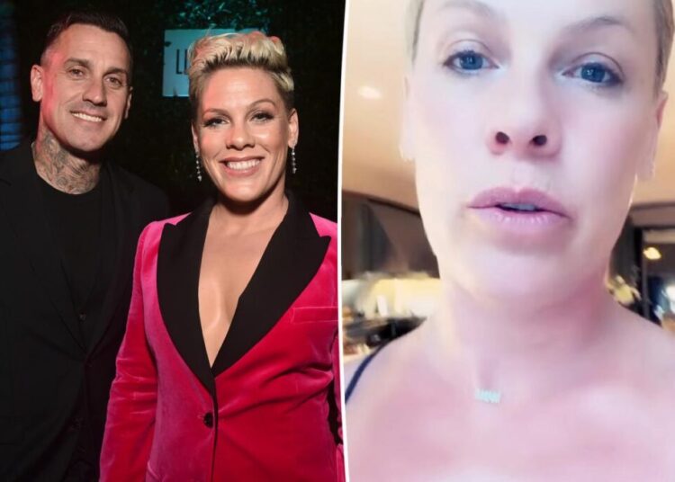 Pink abruptly cancels two major tour dates after denying marriage split rumors in bizarre video