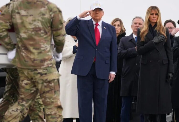 Trump grieves with families during return of soldiers killed in war in the Middle East