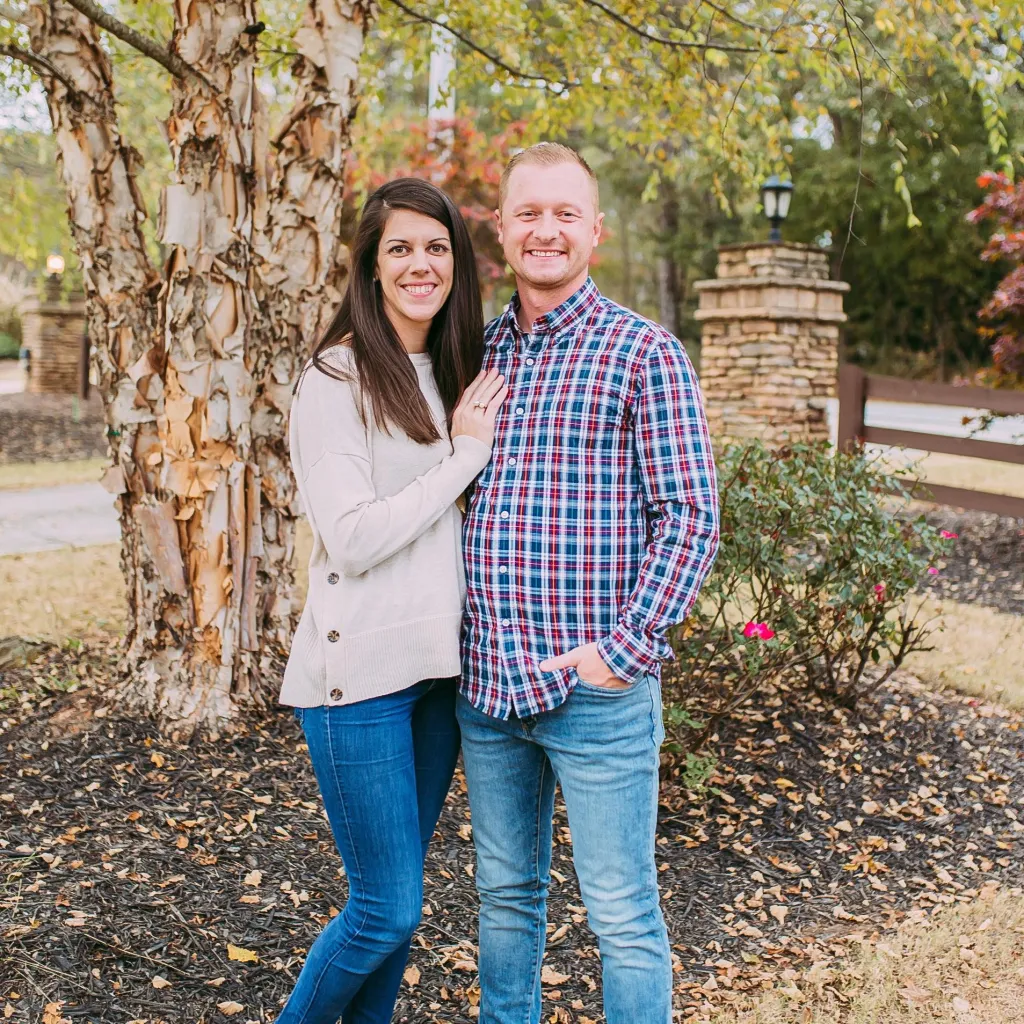 Jason Hughes with his wife Laura who were both math teachers at North Hall High School before his death on March 6, 2025.