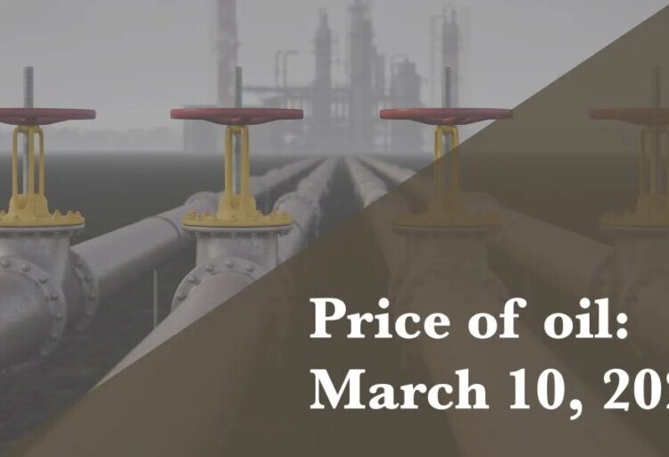 Current price of oil as of March 10, 2026