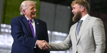 Trump brings Jake Paul on stage at Kentucky rally – predicts YouTuber-turned-boxer will run for office