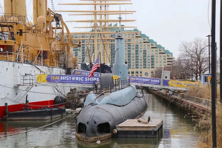 The USS Becuna, a World War II submarine, is part of the Independence Seaport Museum in Philadelphia.