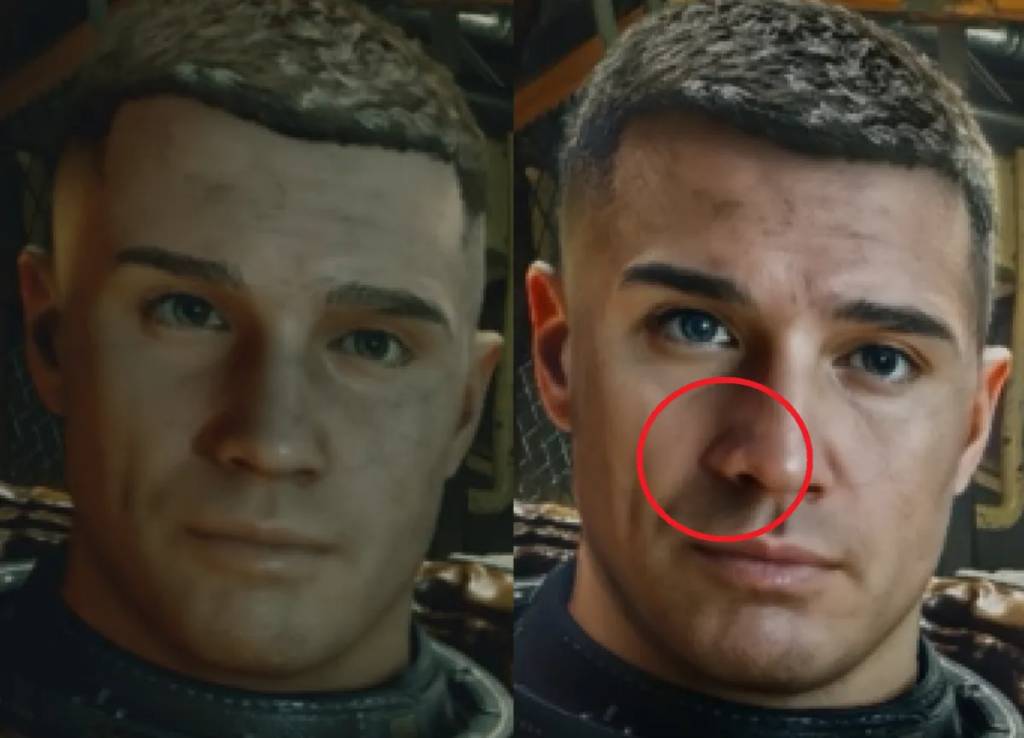 Nvidia’s AI Yassification Feature Gives “Starfield” Character Grotesque “Giga-Nostril”