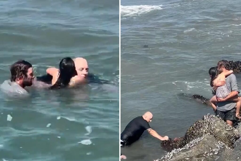 Dramatic video shows hero surf instructor rescue drowning girl