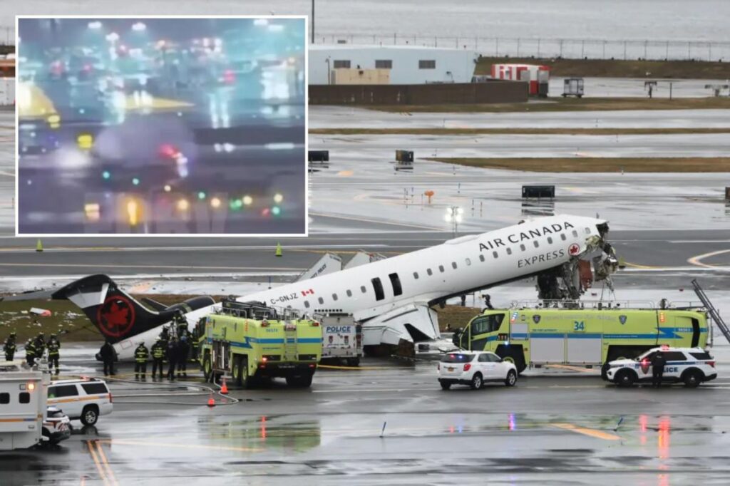 Harrowing video captures deadly LaGuardia Airport crash as plane collides with fire truck