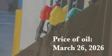Current price of oil as of March 26, 2026