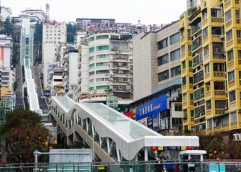 China Built the World’s Largest Outdoor Escalator, and It’s a Modern Marvel That Looks Like It Never Stops Rising Into the Sky