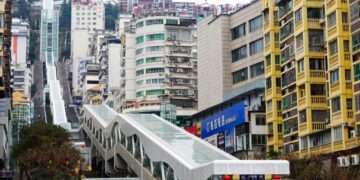 China Built the World’s Largest Outdoor Escalator, and It’s a Modern Marvel That Looks Like It Never Stops Rising Into the Sky