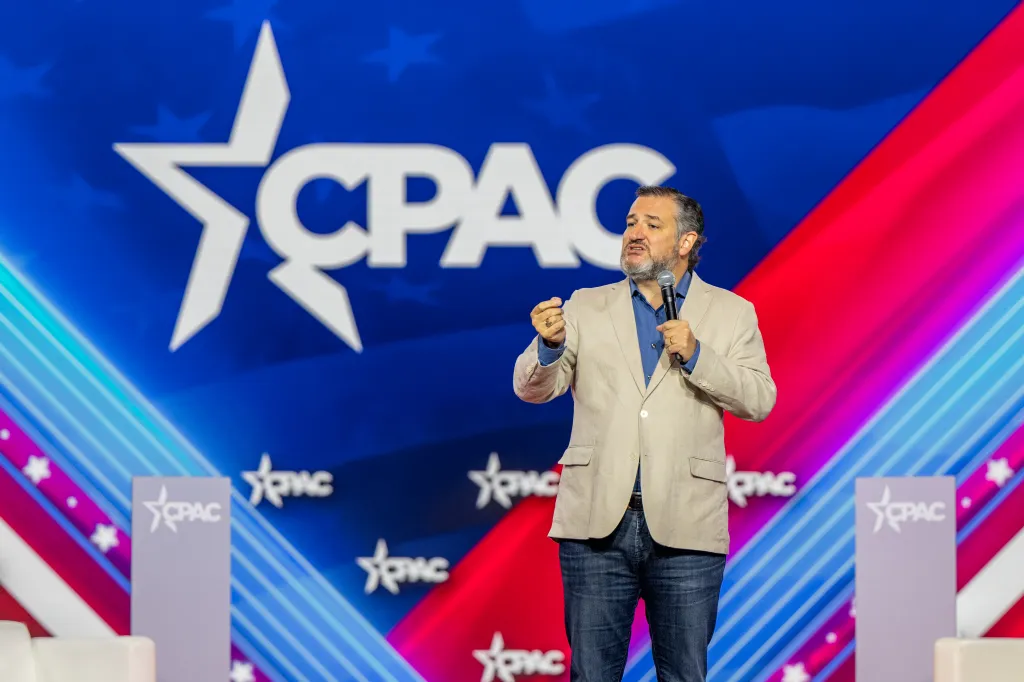 U.S. Senator Ted Cruz speaking at the Conservative Political Action Conference (CPAC) in Dallas, Texas.
