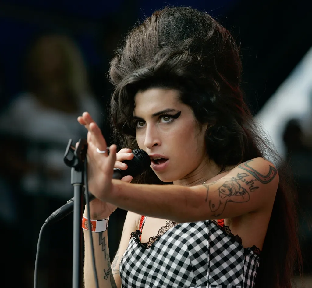 Amy Winehouse performing at Lollapalooza in Chicago.