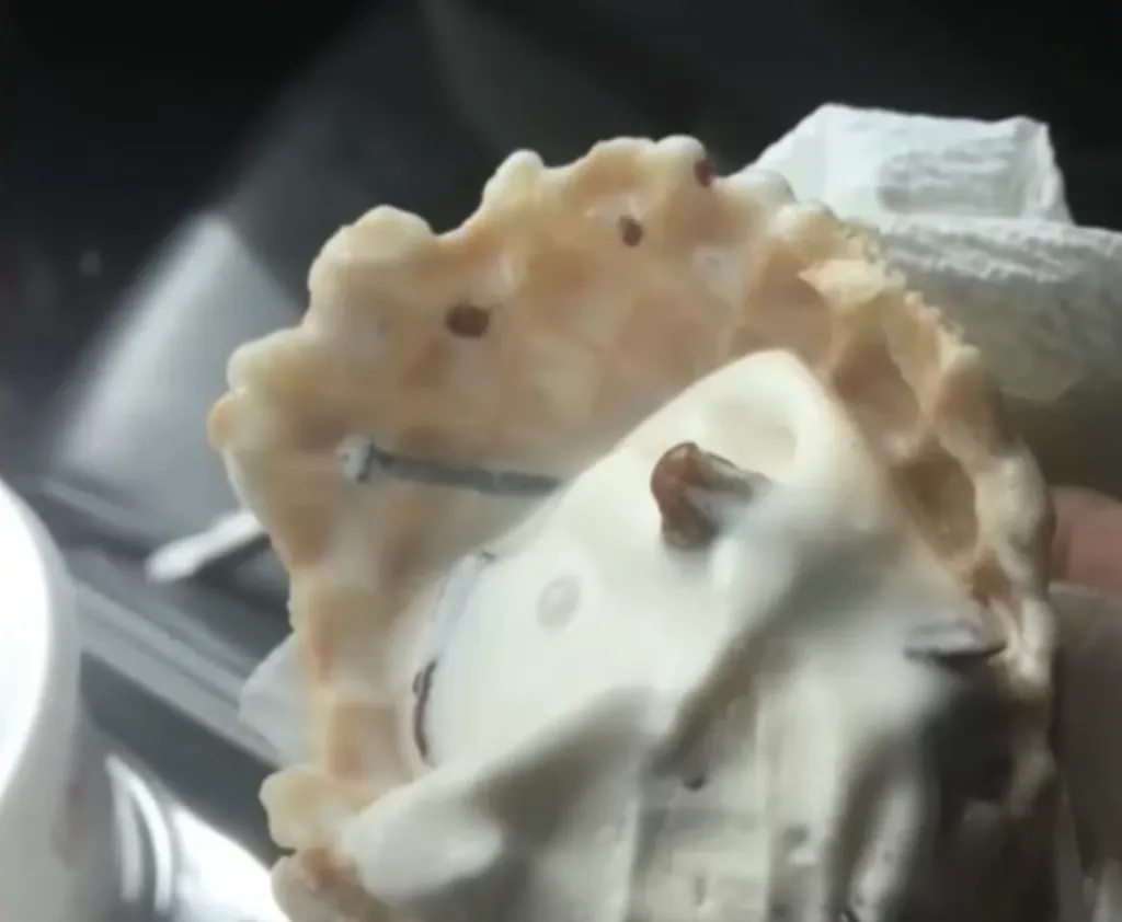 Metal nails and shards allegedly found inside the ice cream Buckley consumed.