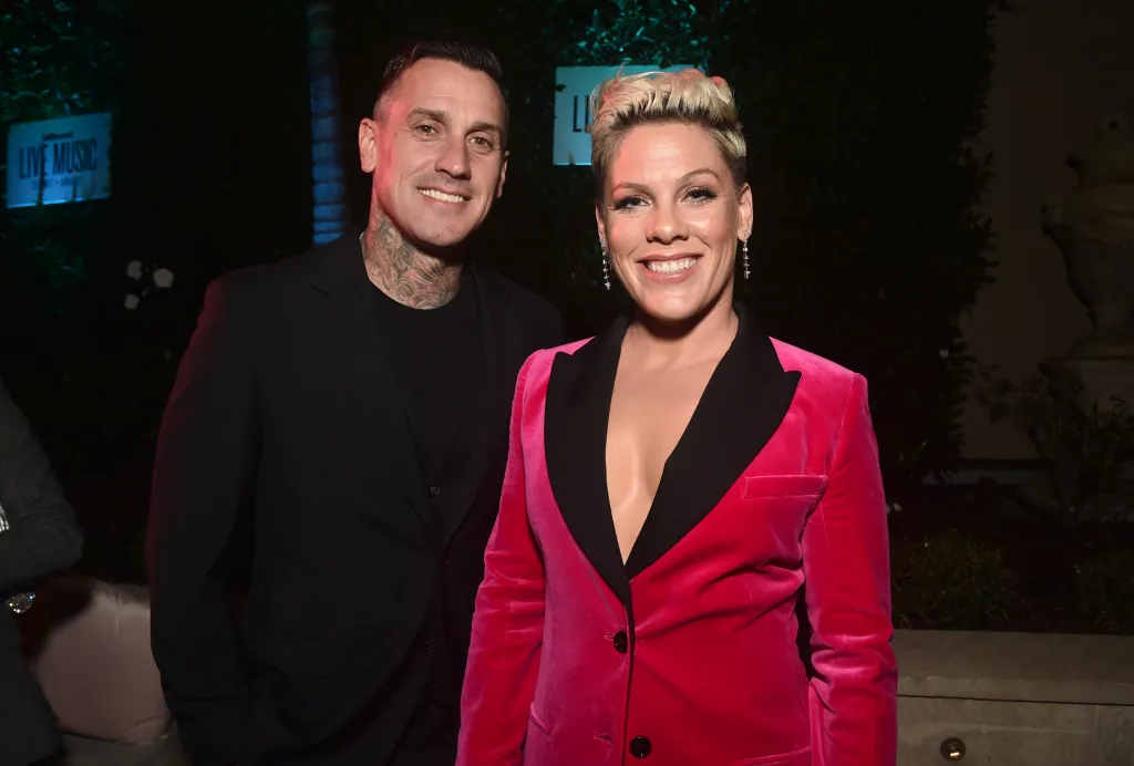 Carey Hart and Pink attend the 2019 Live Music Summit and Awards Ceremony.
