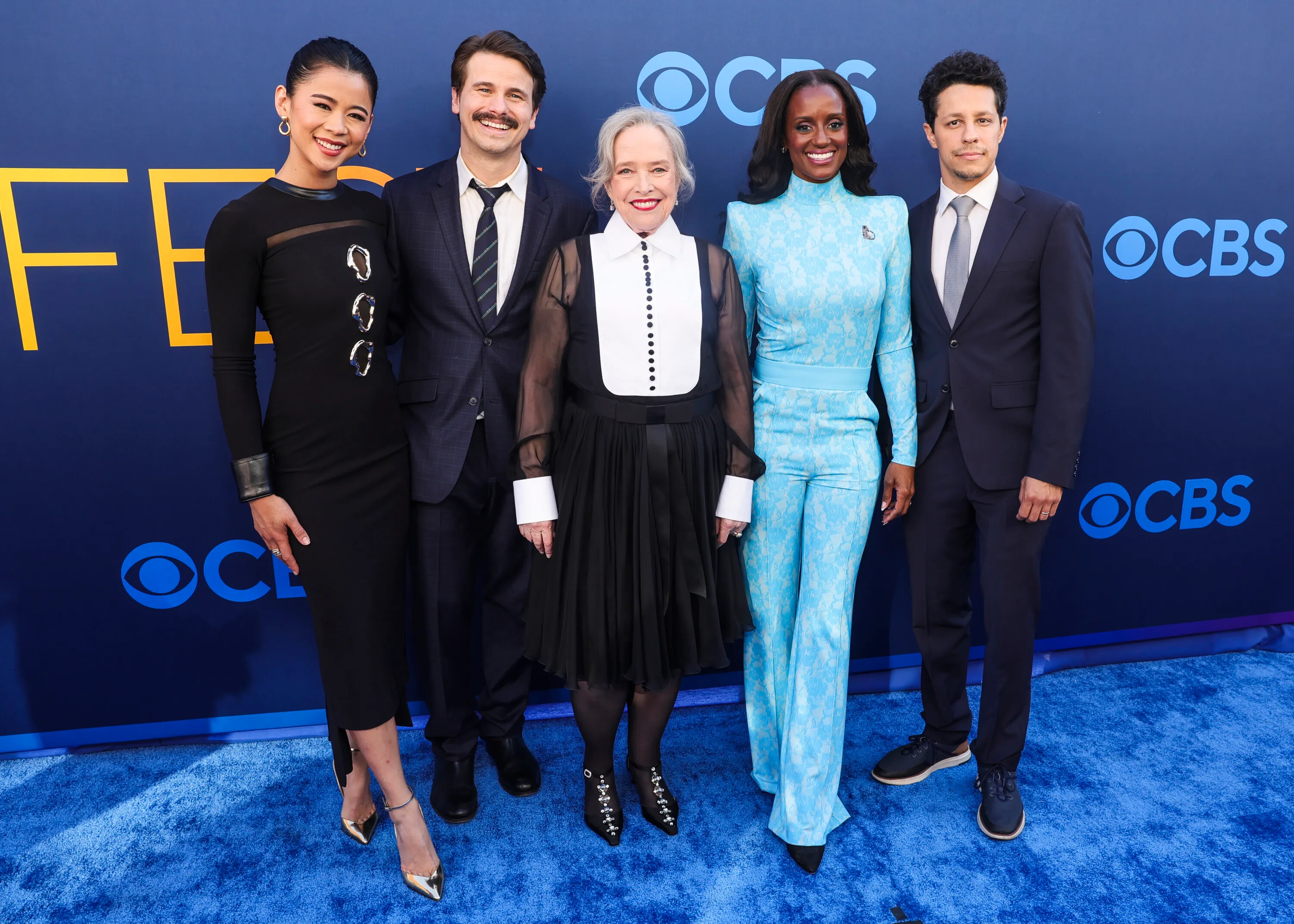 Leah Lewis, Jason Ritter, Kathy Bates, Skye P. Marshall and David Del Rio at the CBSFEST 2025-2026: Schedule Announcement.