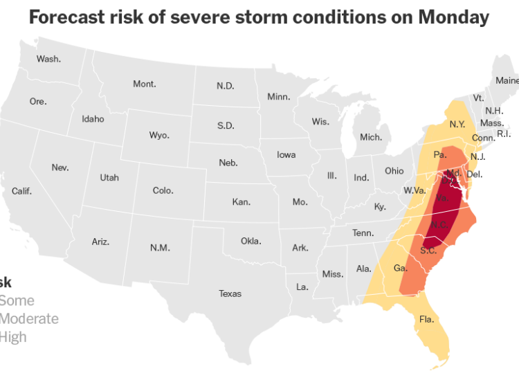 Severe Storms Push Tornado Threat to the East on Monday