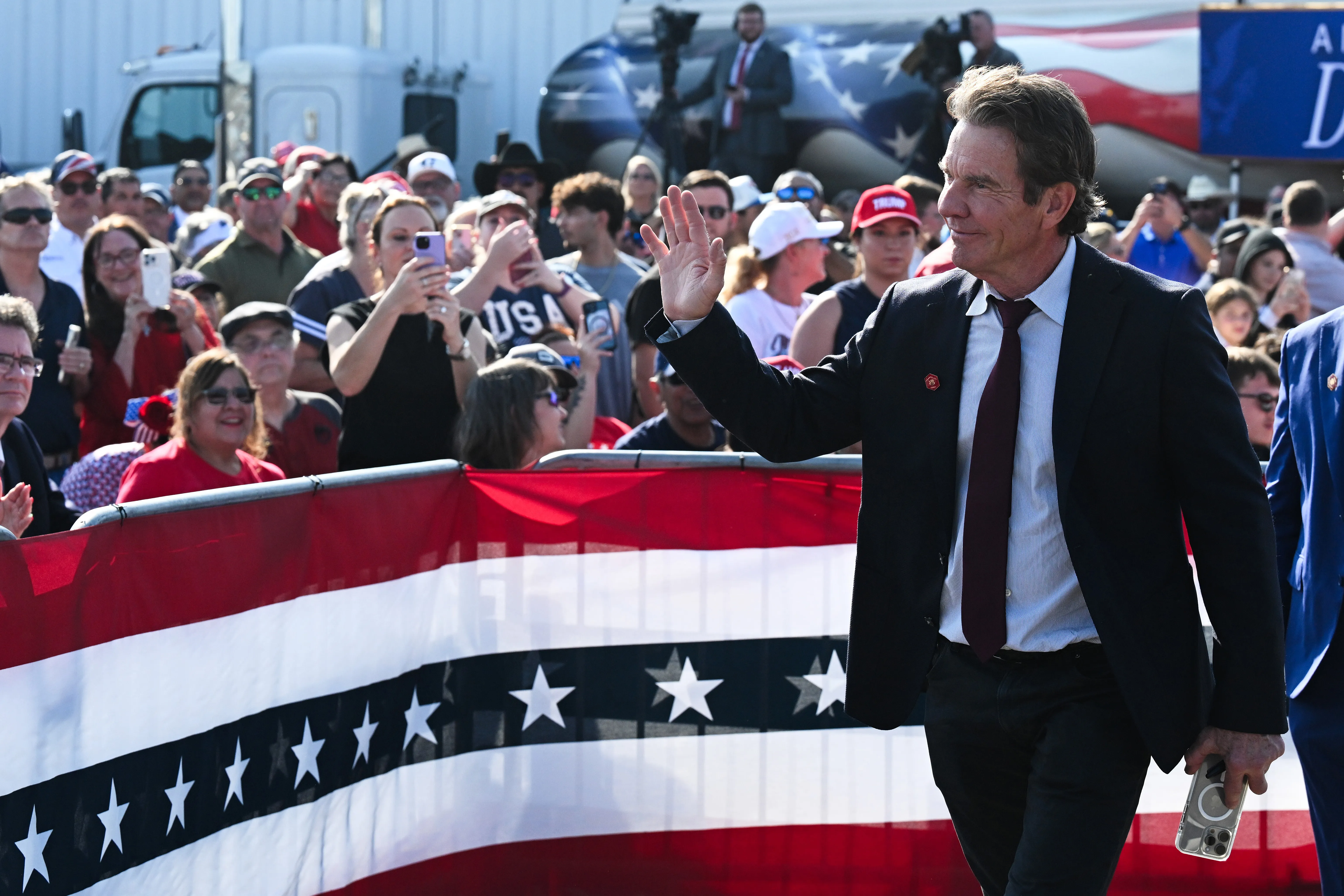 Quaid said he had been speaking to the president recently about his new movie, 